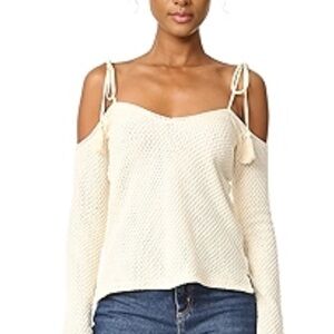SAYLOR Off-Shoulder Cream Sweater